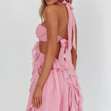 Santiago Cut-Out Ruffle Mini Dress Blush