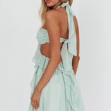 Santiago Cut-Out Ruffle Mini Dress Sage