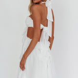 Santiago Cut-Out Ruffle Mini Dress White