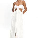 Santiago Cut-Out Ruffle Dress Lace White