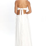 Santiago Cut-Out Ruffle Dress Lace White