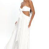 Santiago Cut-Out Ruffle Dress Lace White