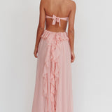 Santiago Cut-Out Ruffle Maxi Dress Blush