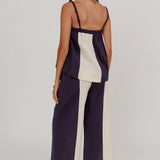 Dream Girl Contrast Wide Leg Pant Midnight