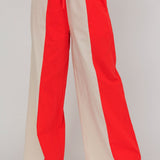 Dream Girl Contrast Wide Leg Pant Tomato Red