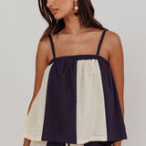 Dream Girl Braided Strap Contrast Top Midnight