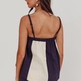 Dream Girl Braided Strap Contrast Top Midnight