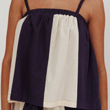 Dream Girl Braided Strap Contrast Top Midnight