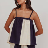 Dream Girl Braided Strap Contrast Top Midnight