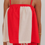 Dream Girl Braided Strap Contrast Top Tomato Red