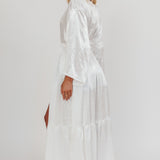Good Advice Drawstring Waist Satin Robe Pearl