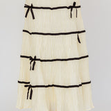 Tunnel Of Love Contrast Bow A-Line Maxi Skirt Natural