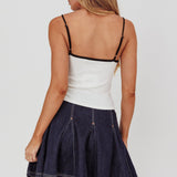 Zana Pleat Mini Skirt Dark Denim