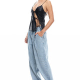 LIONESS Mariah Cami Top Onyx