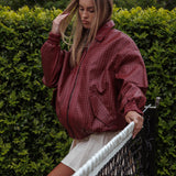 LIONESS Kenny Bomber Jacket Burgundy
