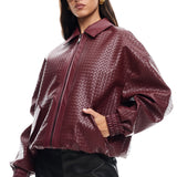 LIONESS Kenny Bomber Jacket Burgundy