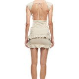 LIONESS Oui Oui Mini Dress Pale Khaki