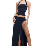 LIONESS Rouje Halter Top Onyx