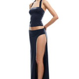 LIONESS Rouje Halter Top Onyx