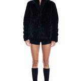 LIONESS Bada Bing Faux Fur Jacket Onyx