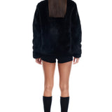 LIONESS Bada Bing Faux Fur Jacket Onyx