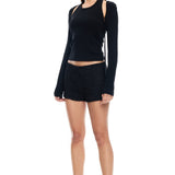 LIONESS Sculpted Long Sleeve Tank Top Onyx