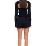 LIONESS Sculpted Long Sleeve Tank Top Onyx