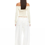 LIONESS Insightful Off Shoulder Top Ivory
