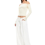 LIONESS Insightful Off Shoulder Top Ivory