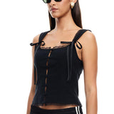 LIONESS Crystal Cami Top Onyx
