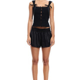 LIONESS Crystal Cami Top Onyx