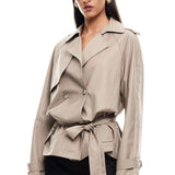 LIONESS Cropped Trencherous Coat Mushroom