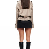 LIONESS Cropped Trencherous Coat Mushroom