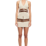 LIONESS Ethereal Buckle Skirt Beige