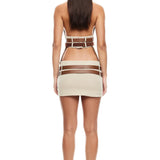 LIONESS Ethereal Buckle Skirt Beige