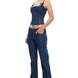 LIONESS Charismatic Denim Corset Navy