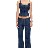 LIONESS Charismatic Denim Corset Navy