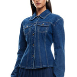 LIONESS Rider Denim Jacket Blue
