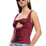 LIONESS Delilah Top Burgundy