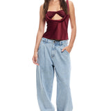 LIONESS Delilah Top Burgundy