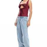LIONESS Delilah Top Burgundy