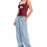 LIONESS Delilah Top Burgundy