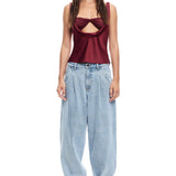 LIONESS Delilah Top Burgundy