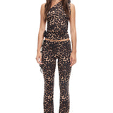LIONESS Rendezvous One Shoulder Top Leopard