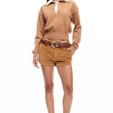 LIONESS Racquet Club Knit Sweater Camel