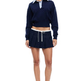 LIONESS Racquet Club Knit Sweater Navy