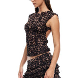 LIONESS Uno Tie Top Leopard