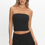 LIONESS Double Ruffle Mini Skort Onyx