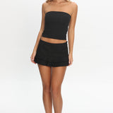 LIONESS Double Ruffle Mini Skort Onyx