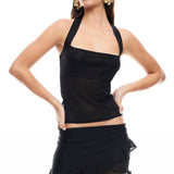 LIONESS Palisades Halter Top Onyx